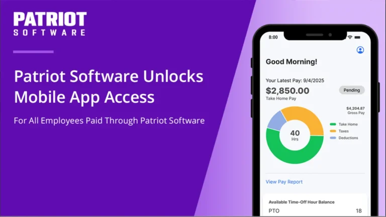 example of Patriot software mobile app displaying employee pay report